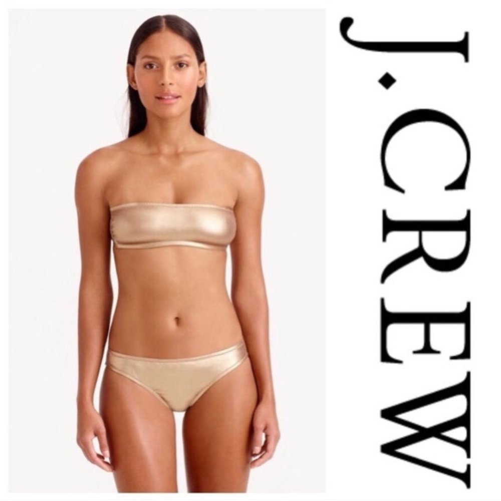 J. Crew Gold Bandeau Bikini Top